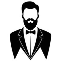Groom's Beard Silhouette on White Background vector