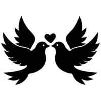 Doves Silhouette on White Background vector