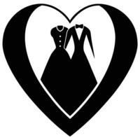 Heart Silhouette on White Background vector