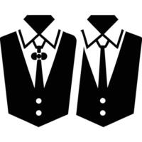 Groom's Cufflinks Silhouette on White Background vector