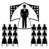 Wedding Seating Chart Silhouette on White Background vector