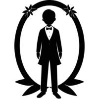 Ring Bearer Silhouette on White Background vector