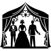 Wedding Reception Silhouette on White Background vector