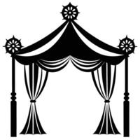 Wedding Canopy Silhouette on White Background vector