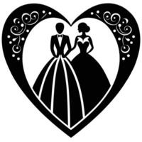 Heart Silhouette on White Background vector