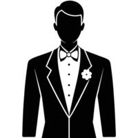 Groom Silhouette on White Background vector