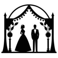 Wedding Backdrop Silhouette on White Background vector