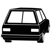 Station Wagon Tail Light Silhouette on White Background vector