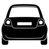 Compact Car Tail Light Silhouette on White Background vector