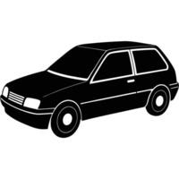Hatchback Spoiler Silhouette on White Background vector