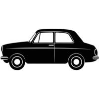 Classic Car Side View Silhouette on White Background vector