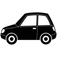 Compact Car Window Silhouette on White Background vector