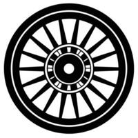 Limousine Wheel Silhouette on White Background vector