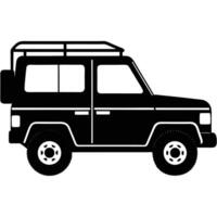 SUV Roof Rack Silhouette on White Background vector