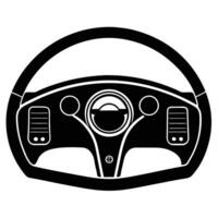 Luxury Car Dashboard Silhouette on White Background vector