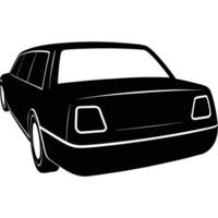 Limousine Tail Light Silhouette on White Background vector