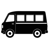 Mini Van Window Silhouette on White Background vector