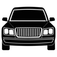 Limousine Front View Silhouette on White Background vector