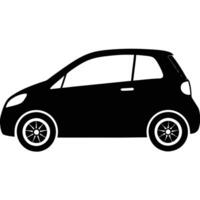 Compact Car Side View Silhouette on White Background vector