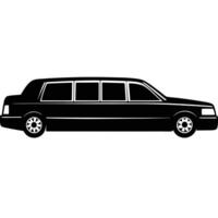 Limousine Side View Silhouette on White Background vector