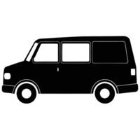 Mini Van Bumper Silhouette on White Background vector