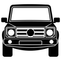 SUV Front View Silhouette on White Background vector