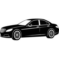 Luxury Car Side View Silhouette on White Background vector