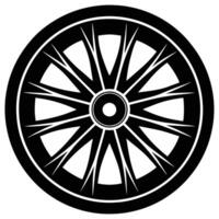 Convertible Wheel Silhouette on White Background vector