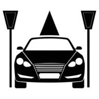 Concept Car Headlight Silhouette on White Background vector