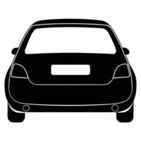 Hatchback Back View Silhouette on White Background vector