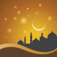 Islamic background design with mosque vector