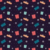 Christmas seamless pattern with gift boxes. Christmas background. Christmas wrapping paper design vector