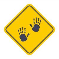 palm prints on yellow background. vector