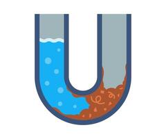 impassable blockage in a water pipe. vector