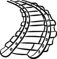 Curved Railroad Track Illustration for Transportation Design Projects vector