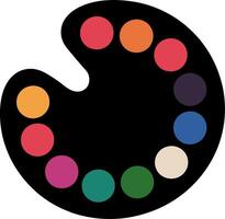 Colorful Artist Palette with Vivid Paint Blobs for Creative Design and Art Projects vector