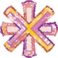 Colorful Textured Asterisk Symbol Abstract Art Illustration vector
