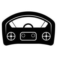Electric Car Dashboard Silhouette on White Background vector