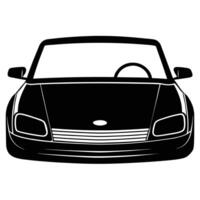Convertible Windshield Silhouette on White Background vector
