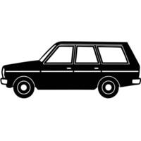 Station Wagon Side View Silhouette on White Background vector