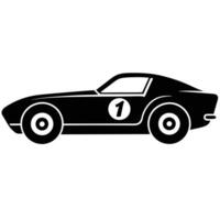 Racing Car Number Silhouette on White Background vector