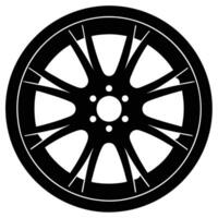 Hatchback Wheel Silhouette on White Background vector