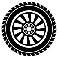 SUV Wheel Silhouette on White Background vector