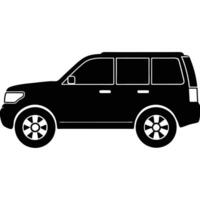 SUV Side View Silhouette on White Background vector