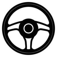 Coupe Steering Wheel Silhouette on White Background vector