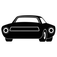 Coupe Back View Silhouette on White Background vector