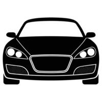Coupe Front View Silhouette on White Background vector