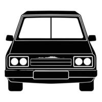Station Wagon Front View Silhouette on White Background vector