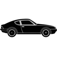 Coupe Side View Silhouette on White Background vector