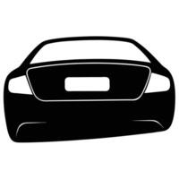 Coupe Tail Light Silhouette on White Background vector